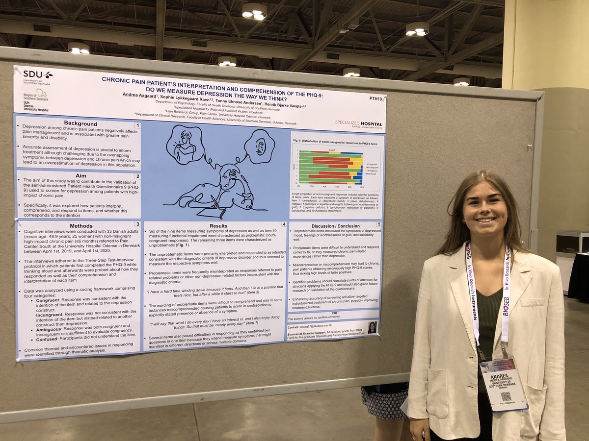 Do you use patient-reported outcomes in your research or clinical work? Talented Andrea Aagaard presents her great work on how individuals with chronic pain understand and interpret pain-relevant PROs Thursday at 9.30 am at poster board 19. #IASP2022