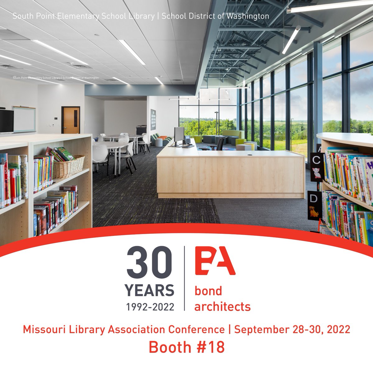 Are you heading to this year's Missouri Library Association conference? Be sure to stop by our spot at Booth #18 and say hello! #libraries #librarydesign #RestoringConnections #2022MLA #librarytwitter