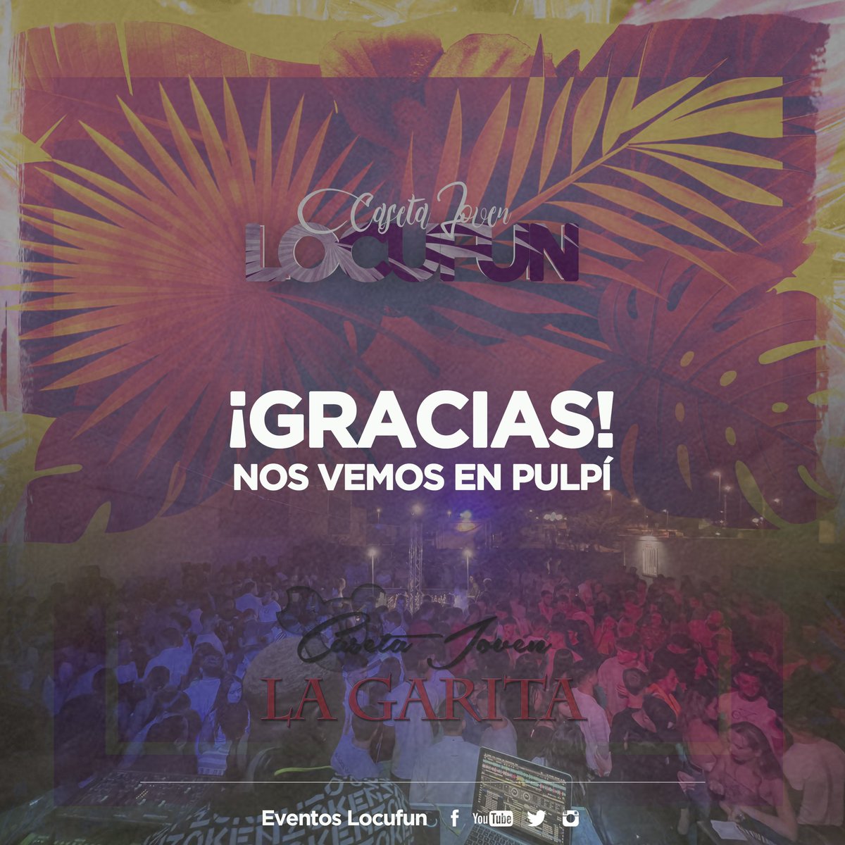 LocuFunFestival's tweet photo. ¡GRACIAS LA FUENTE!
Fue muy especial revivir bailar hasta el amanecer🌅🫶
en nuestra Garita🎡

🔜Nos vemos en Pulpí🎉 https://t.co/I6lWFYfPKp