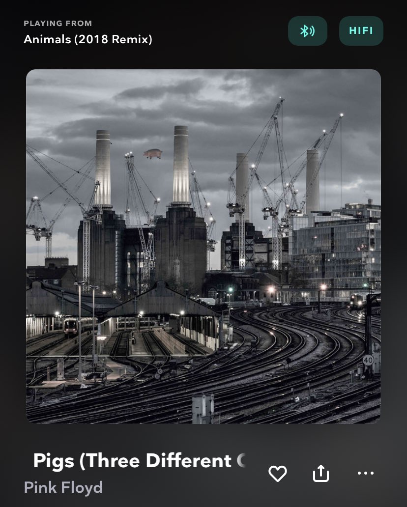 This sounds SO good now. Mind blowing remix. #pinkfloyd 🐷🐶🐑