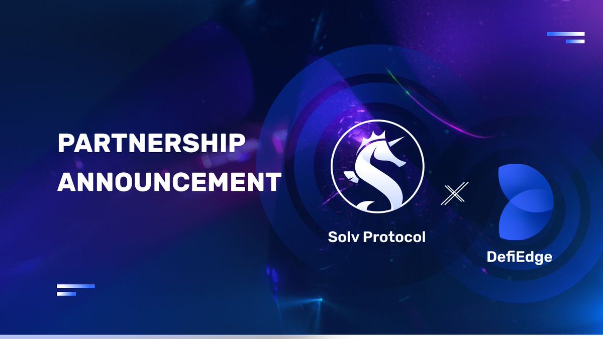 We’re excited to announce our new partnership with @DefiEdge! 

Investors can now manage their shares with Solv-powered #SFT, Vesting Vouchers, to gain juicy returns. 

More asset management strategies improvements via #SFT are on the way. Stay tuned!