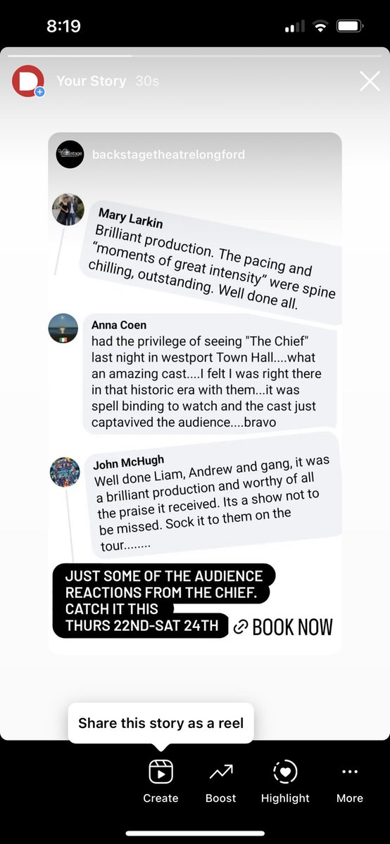 Decadent Theatre Company (@decadenttheatre) on Twitter photo Audience feedback for THE CHIEF has been phenomenal. Final 3 perfs in Backstage Theatre Longford tonight, tomorrow and Saturday. <a href="/backstageIRL/">Backstage Theatre</a> Audience feedback for THE CHIEF has been phenomenal. Final 3 perfs in Backstage Theatre Longford tonight, tomorrow and Saturday. <a href="/backstageIRL/">Backstage Theatre</a>