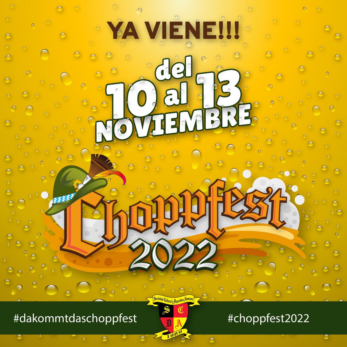 ¡La mayor fiesta cervecera del Paraguay ya tiene fechas confirmadas! 🍺 Prepárate para el choppfest 2022 🤩🥳
Quédate atento a más noticias y sorpresas que estaremos dando y por supuesto del chopp que ya estamos enfriando para vos 🤪🍻😋🥳
.
#YoAmoChoppfestSCDA
#ChoppFest2022