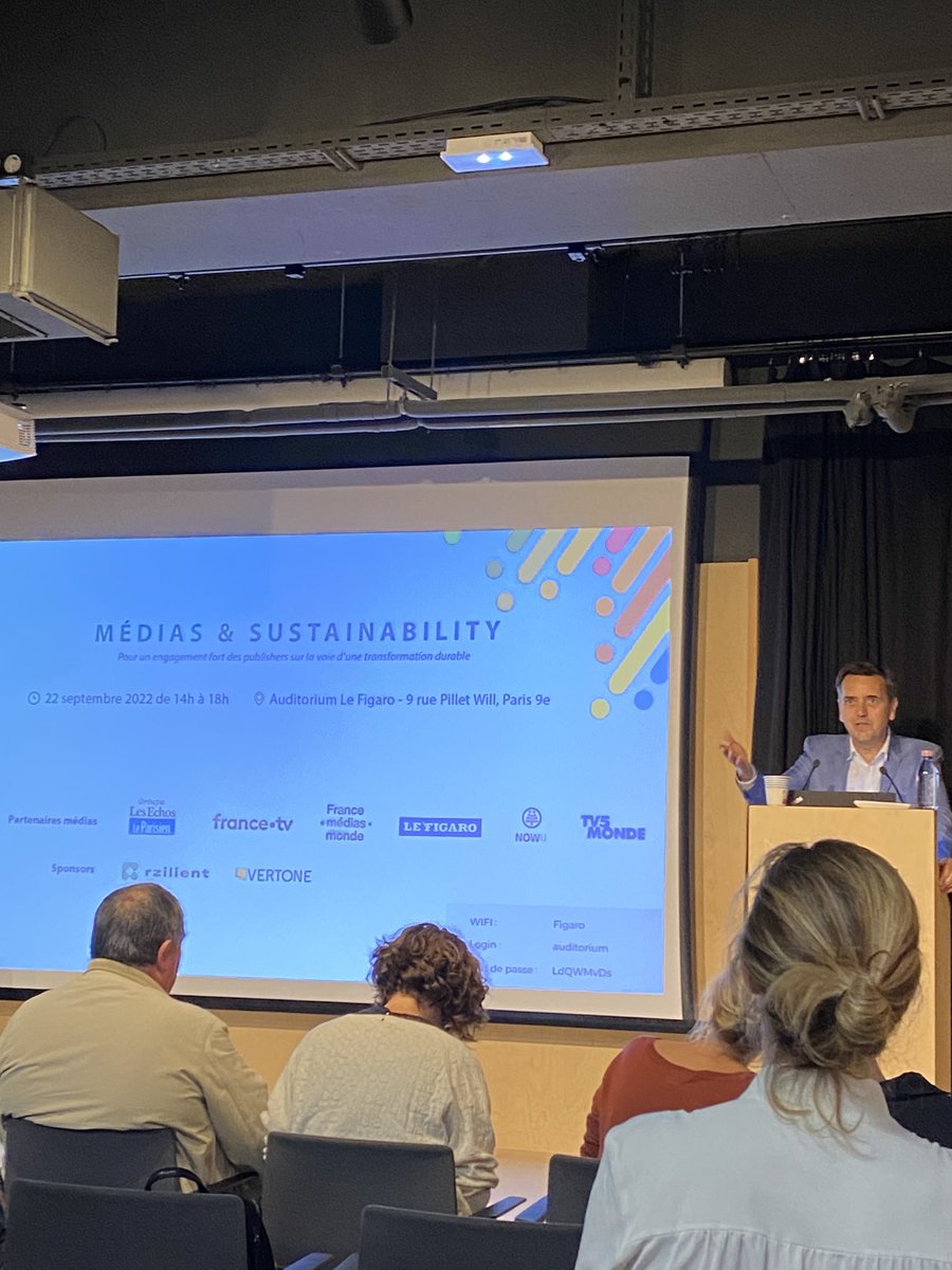 ⁦<a href="/bertrandgie/">Bertrand Gié</a>⁩ introduit l’après-midi #MédiasandSustainability de ⁦<a href="/geste/">GESTE</a>⁩ où ⁦⁦<a href="/FabScolan/">Fabien SCOLAN</a>⁩ ⁦<a href="/leboncoinPub/">leboncoin Publicité</a>⁩, vp de ⁦<a href="/SRI_France/">SRI</a>⁩ interviendra pour pzrler de notre #referentiel #carbone de la diffusion des campagnes digitales 🟢♻️