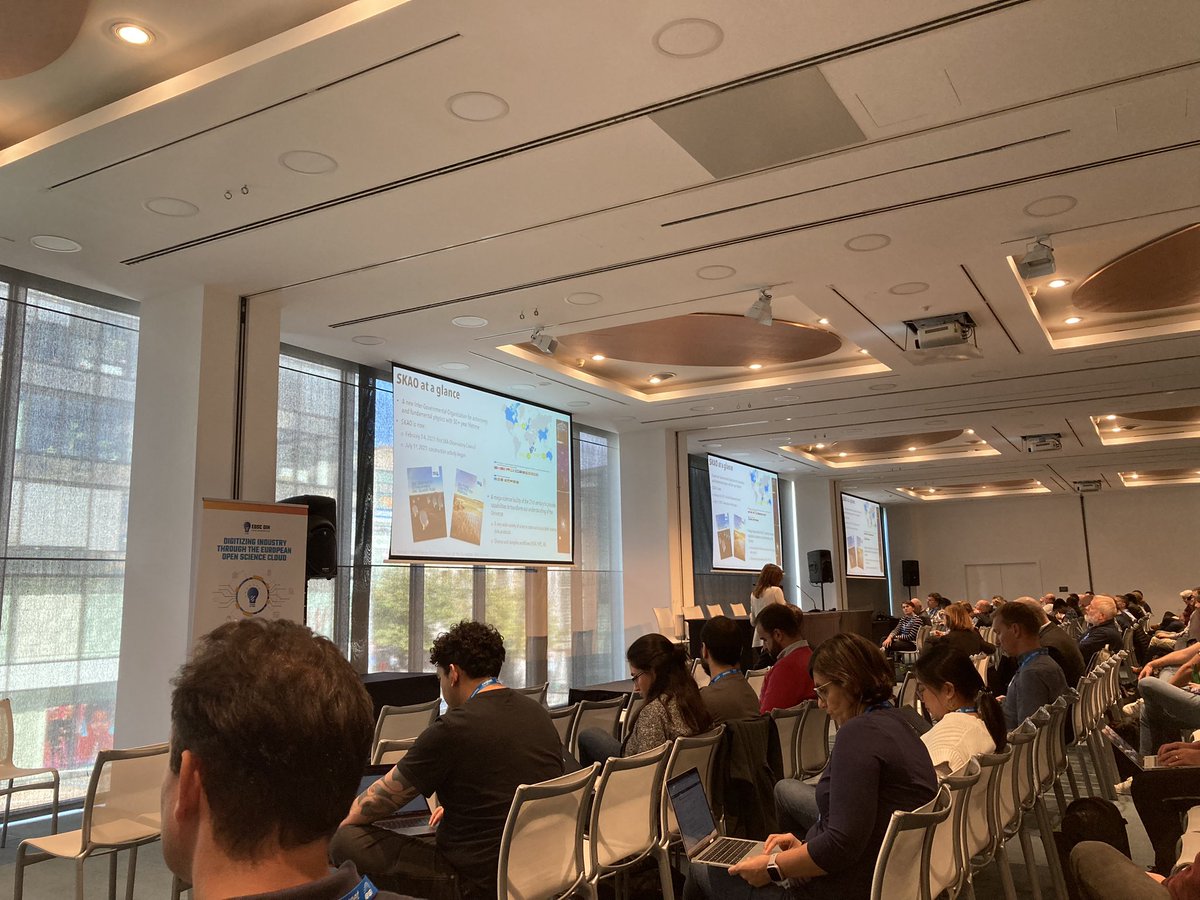 pagecp31's tweet photo. Closing Plenary at #EGI2022 with a presentation on SKAO and real challenges on very fast real-time processing to reduce and keep only relevant data. 700PB in total per year of end products datasets. 

#EGI @EGI_eInfra #skao @SKAO @CerfacsOfficial #esfri @ESFRI_eu https://t.co/xmGtGHrFa9