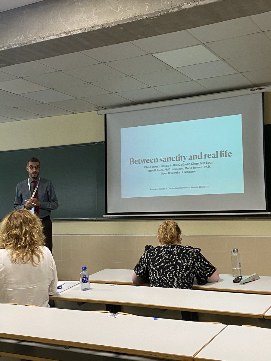 VictUOC's tweet photo. @artcrimeHQ has now the floor at @eurocrim2022 . Presenting the research carried out alongside @TamaritJosep “Between sanctity and real life: Child Sexual Abuse in the Catholic Church in Spain”! #EUROCRIM2022 https://t.co/aWLrRhinta