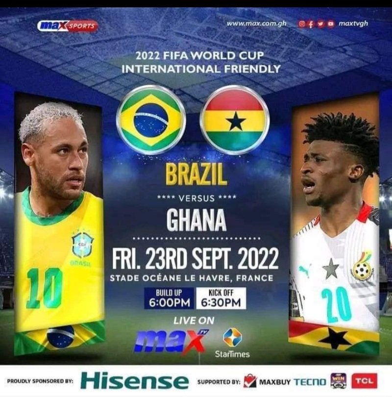 23RD SEPTEMBER 2022 GHANA 🇬🇭 VS BRAZIL 🇧🇷  WATCH IT LIVE AT MONTE CARLO 
#trending #TemaFavoritePub #MotionConsult #weekendvibes 📺 🖥