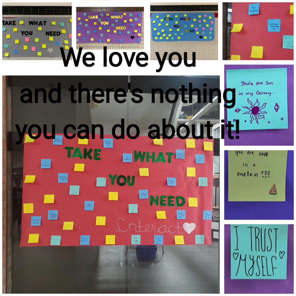 HanksInteract's tweet photo. Every act of kindness no matter how small matters. Our campus is sprinkled with color and positive messages. Take what you need! #hanksinteract #hanksknights #servantleaders @MRuiz_HHS @fabyarras https://t.co/ZtlMA2X0G9