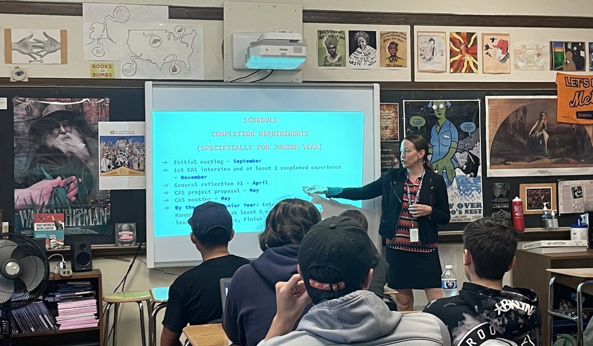 mlhaggerty's tweet image. #IBCAS @Mrs_Fahy speaking to our juniors about “Creativity, activity, service.” @johnfalino1 @JGevargisMizi