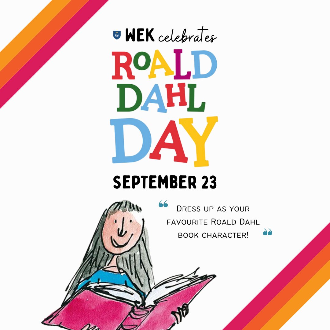 gems_khail's tweet photo. A reminder that tomorrow, Fri, Sept 23, is Roald Dahl Day! As part of the day, we invite FS and Primary students to dress up as their favourite Roald Dahl book character. We can't wait to see everyone's costume!
#WEKPrimary #roalddahlday @GEMS_ME https://t.co/RYHPIRtzIE