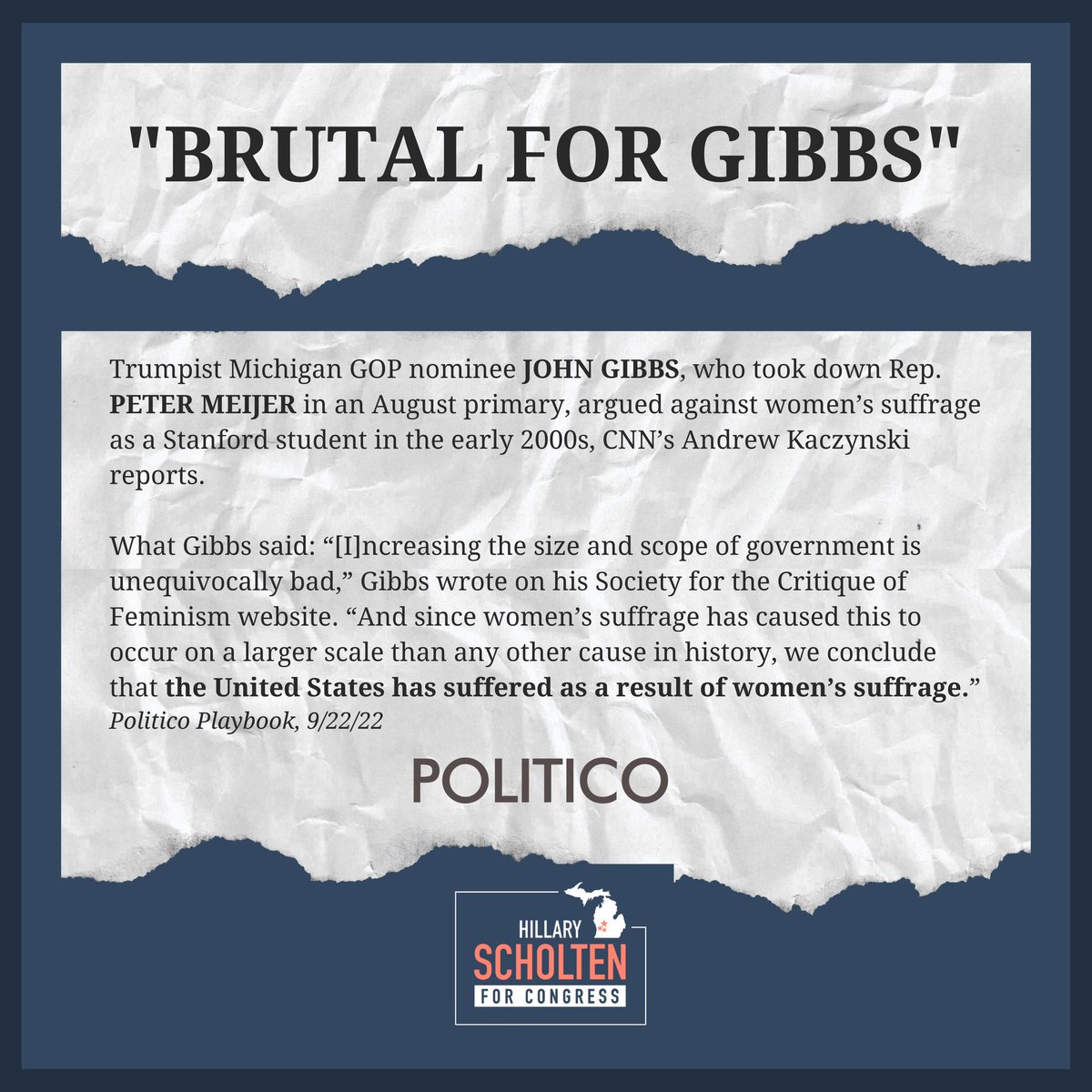 HillaryScholten's tweet photo. Brutal for Gibbs, even more brutal for the women of America that this guy is the new poster child for @GOP. https://t.co/nmD1yEfKco