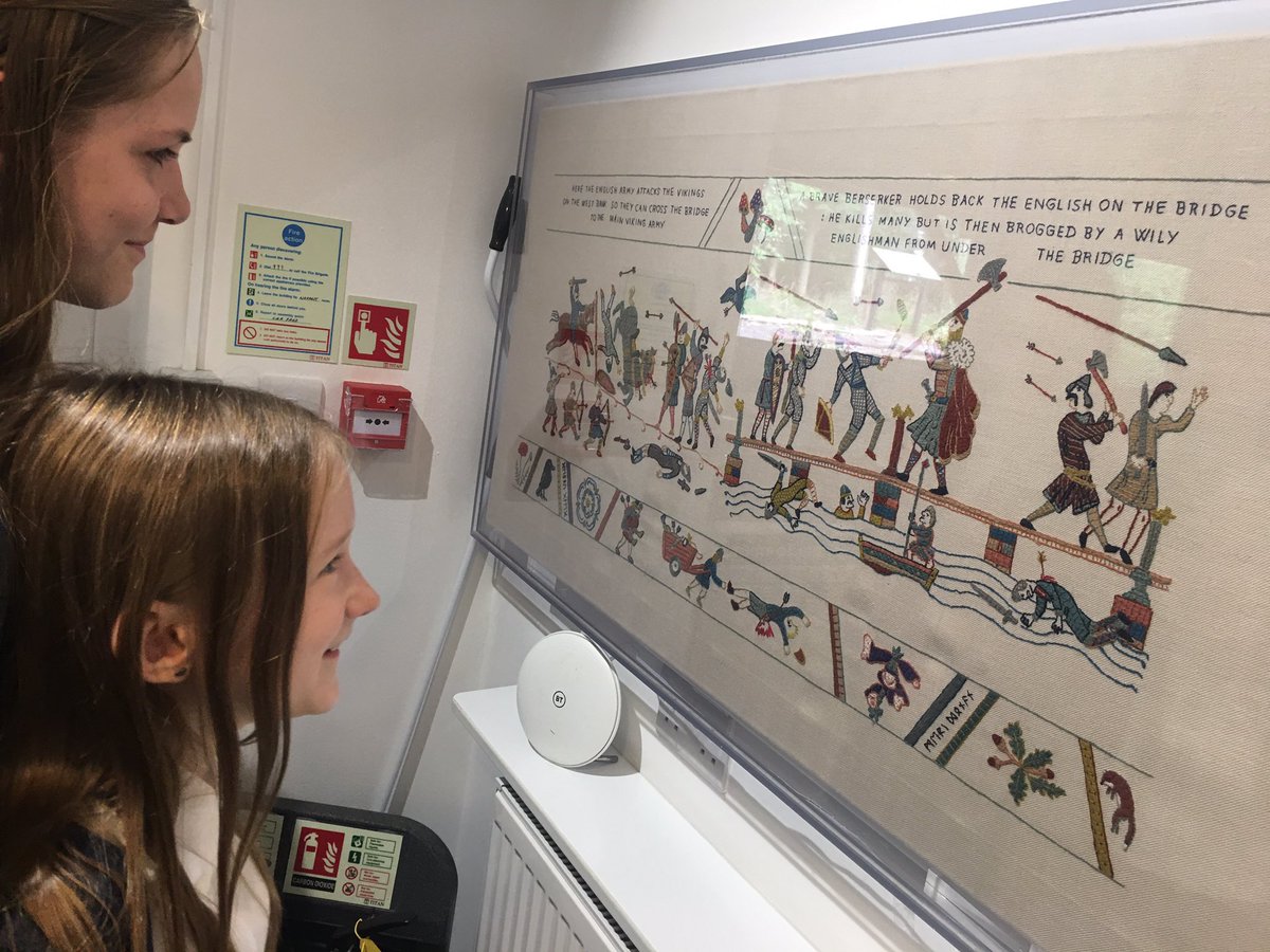 sbps_class6M's tweet photo. Great learning with the Stamford Bridge Heritage society today. Thank you for teaching us all about how historically significant our village is and showing us the tapestry depicting the events of the battle 🛡 https://t.co/nYROp23zey