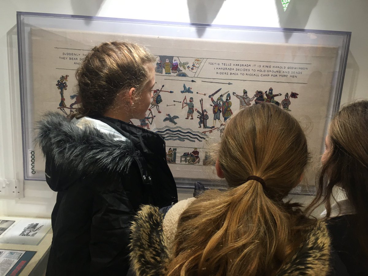 sbps_class6M's tweet photo. Great learning with the Stamford Bridge Heritage society today. Thank you for teaching us all about how historically significant our village is and showing us the tapestry depicting the events of the battle 🛡 https://t.co/nYROp23zey