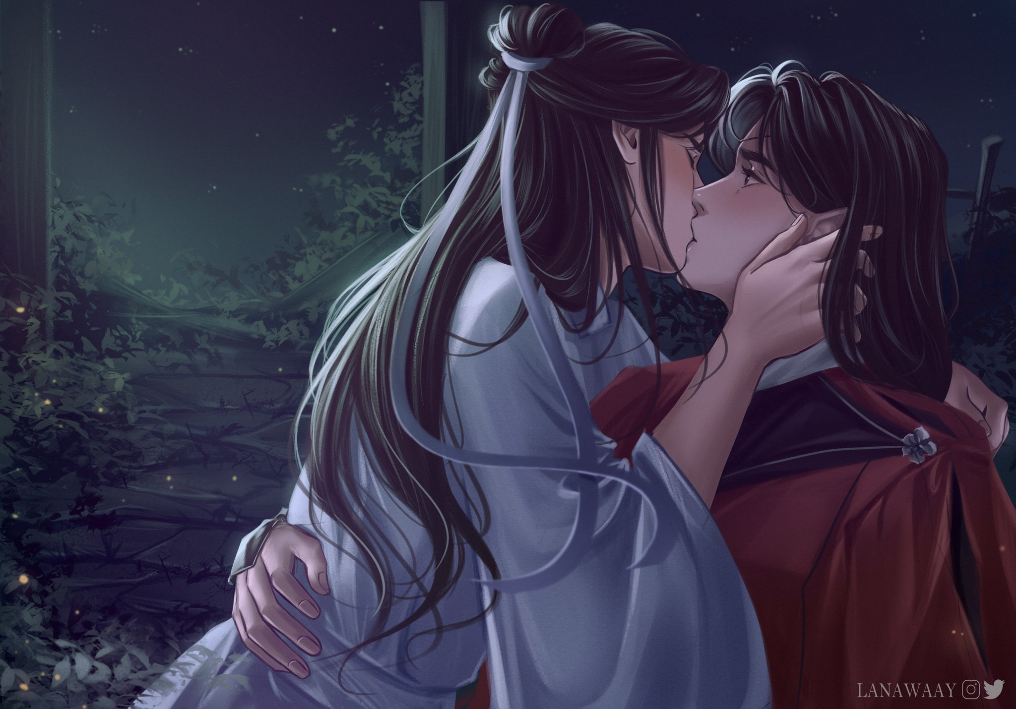 wangji x wuxian #romance#kiss#scene#