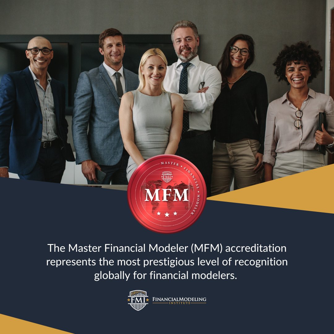 FMI_Institute's tweet photo. The #FinancialModelingInstitute (FMI) is pleased to announce the launch of the Level 3: Master Financial Modeler (MFM) accreditation. It represents the pinnacle of #FinancialModeling skill, experience and acumen. Learn more by visiting https://t.co/oo53okWwzD. https://t.co/pHPzLm9hCo