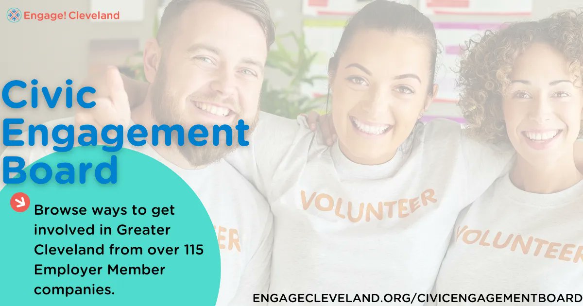 EngageCleveland's tweet photo. Get #engaged in your #community with one of these new opportunities on our Civic Engagement Board!
🤝 Volunteer - @Hunger_Network 
🤝 Volunteer- @AlzCleveland 
🤝 Free Fall Concerts - @cim_edu 
Learn More ⬇️ https://t.co/a4VTam0vDZ https://t.co/Tq72KYhaWV
