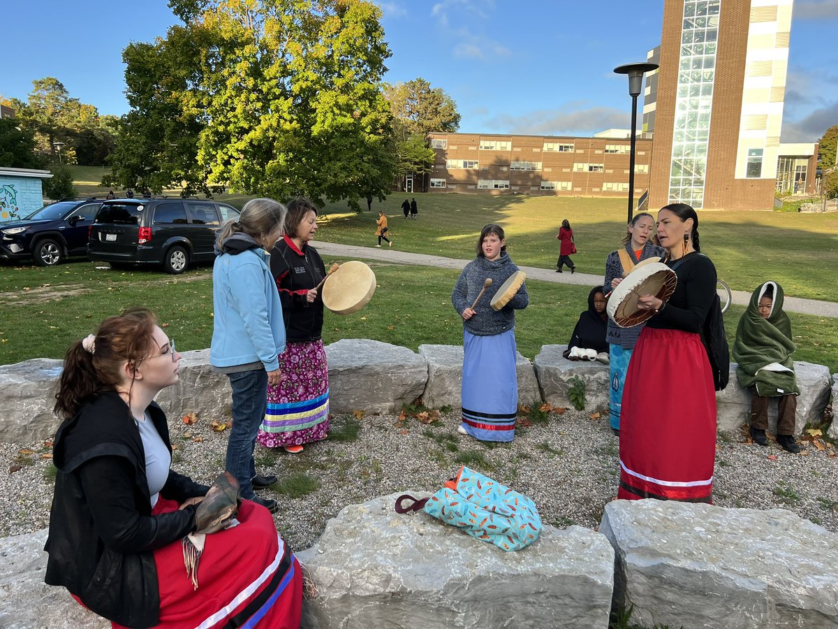 I was fortunate to experience a Sunrise Ceremony this morning at the Ceremonial Fire Grounds at United College with our #UWaterloo community. #grateful #UWaterlooProud