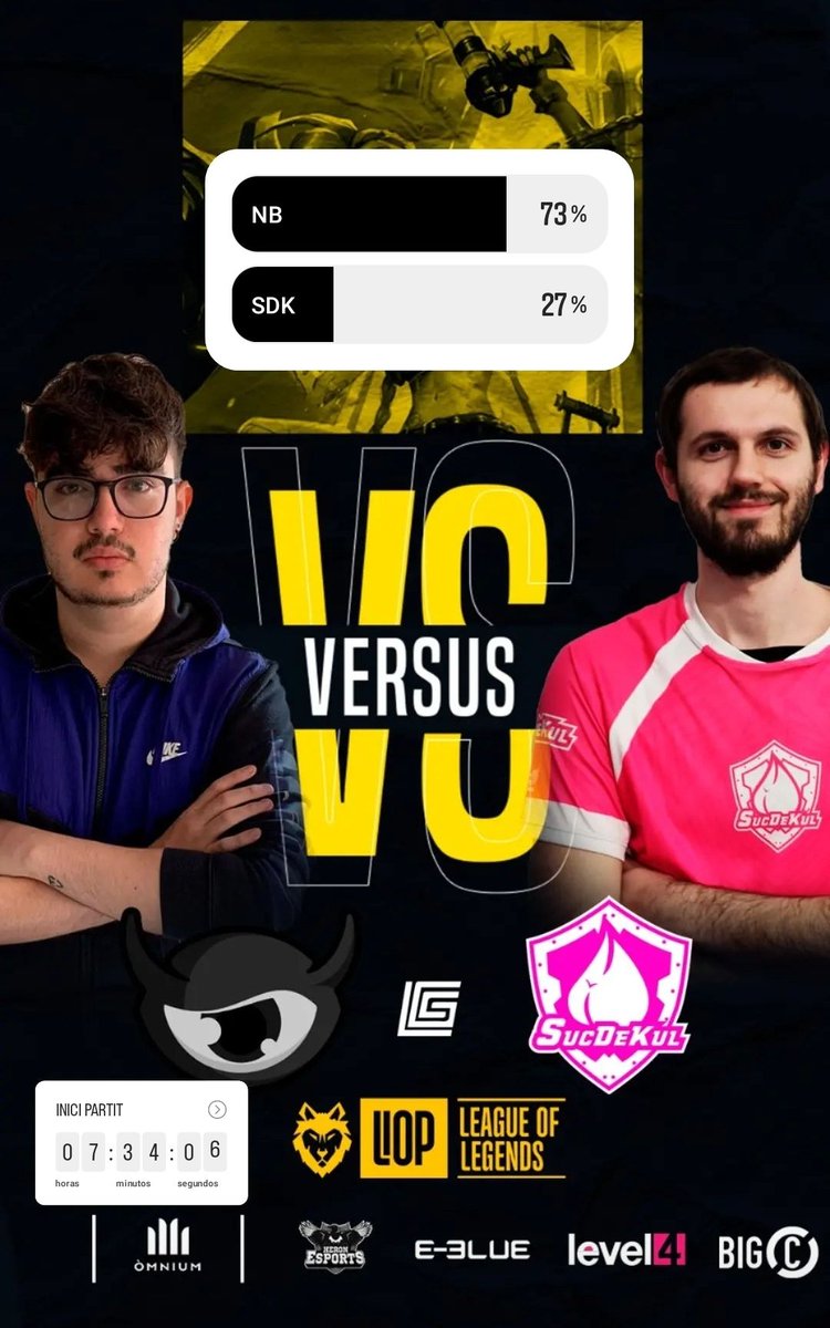 Avui a les 22:30 com bons amants de la nit, ens enfrontem a SDK. Un dels clàssics de la lliga. Ens veiem tots a twitch.tv/gamesportselec…