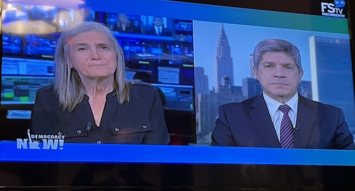 lianystr's tweet photo. Live on @democracynow, @CarlosFdeCossio talks about the severe impact of the US blockade against Cuba, migration, the 💯 % 🇨🇺 vaccines against COVID-19, the new Families Code and Penal Code, the regimen changes programs and our position on the war between Russia-Ucrania. https://t.co/VthRT75hfi