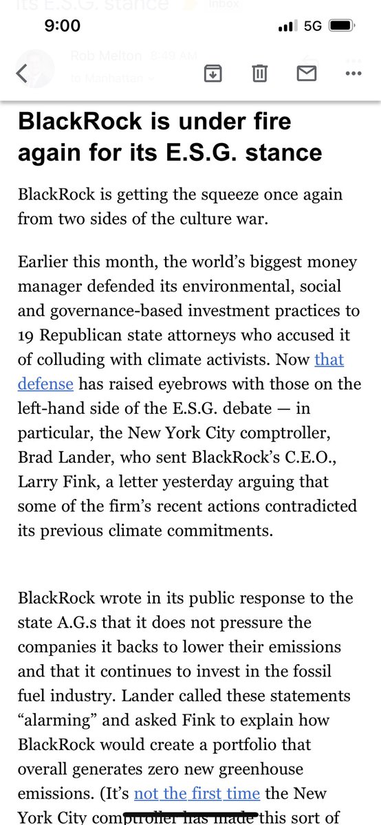 VivekGRamaswamy's tweet image. I have been saying this for months: BlackRock will not be able to modulate its political stances because blue states won’t let them back off the firmwide commitments they’ve made. That’s playing out sooner than I expected: a market bifurcation becomes inevitable.