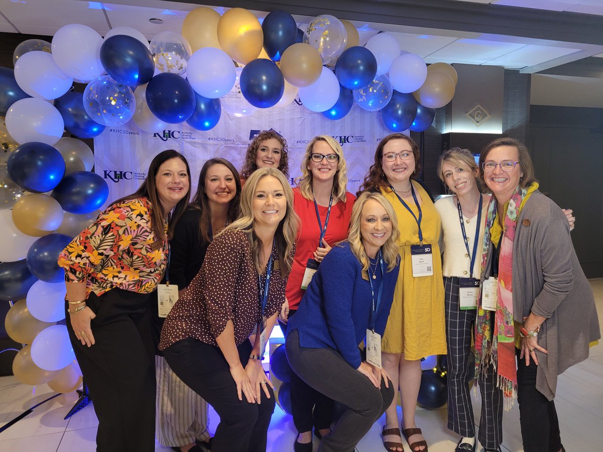KYHousing's tweet photo. Our amazing staff! Thanks to our staff, #kahc22 has been fantastic. From planning and hosting sessions to running registration, they have made these two days wonderful and informative. https://t.co/4g9jyEVhpA