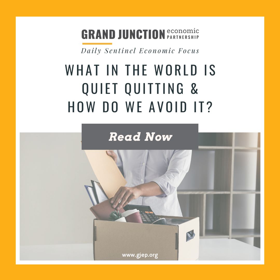 With September being Workforce Development Month, it's the perfect time to evaluate how we can buck the trend of quiet quitting and increase employee engagement to build a stronger workforce.

Read our latest article: ow.ly/PNro50KPxmg 

#GrandJunctionCO #WorkforceDev2022