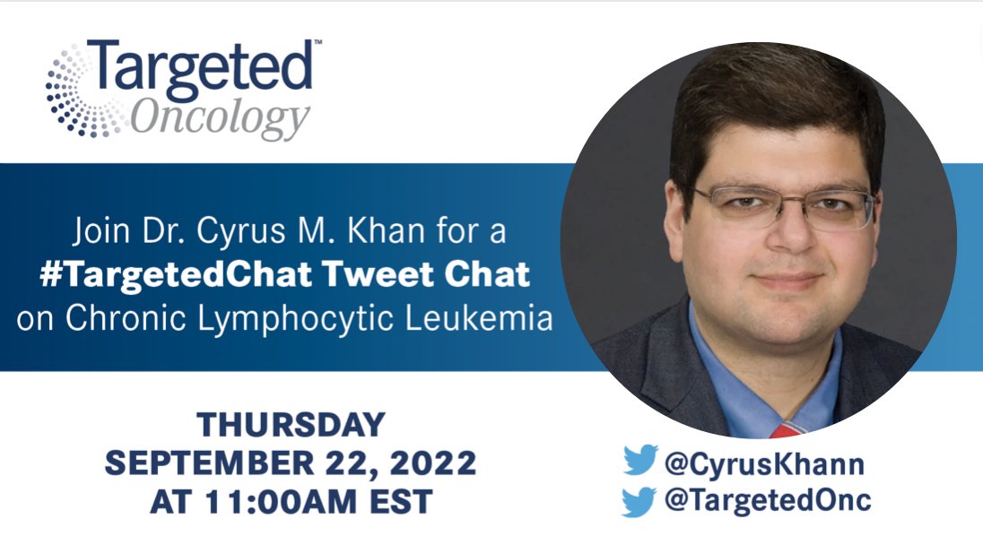 Today is the day! Join us at 11am for a #TargetedChat tweet chat with <a href="/CyrusKhann/">Cyrus Khan, MD</a> of <a href="/AHNtoday/">AHN</a> as we discuss a chronic lymphocytic leukemia case! Cast your vote in the poll pinned to our profile to join in on the discussion. #cll #leusm