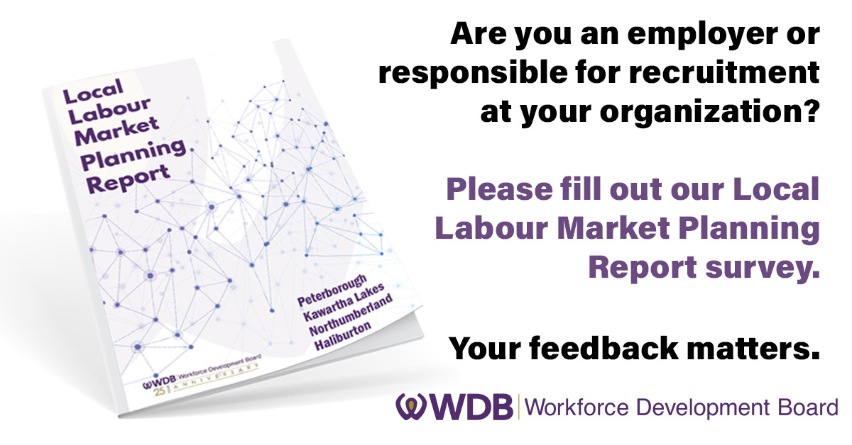 Employers: We want to hear from you! 

Take our survey before September 26th to help inform our Local Labour Market Planning Report.  It is important to hear from businesses of all sectors and sizes. Your feedback matters!

bit.ly/LLMPsurvey22-23  

#LLMPsurvey #TeamWDB