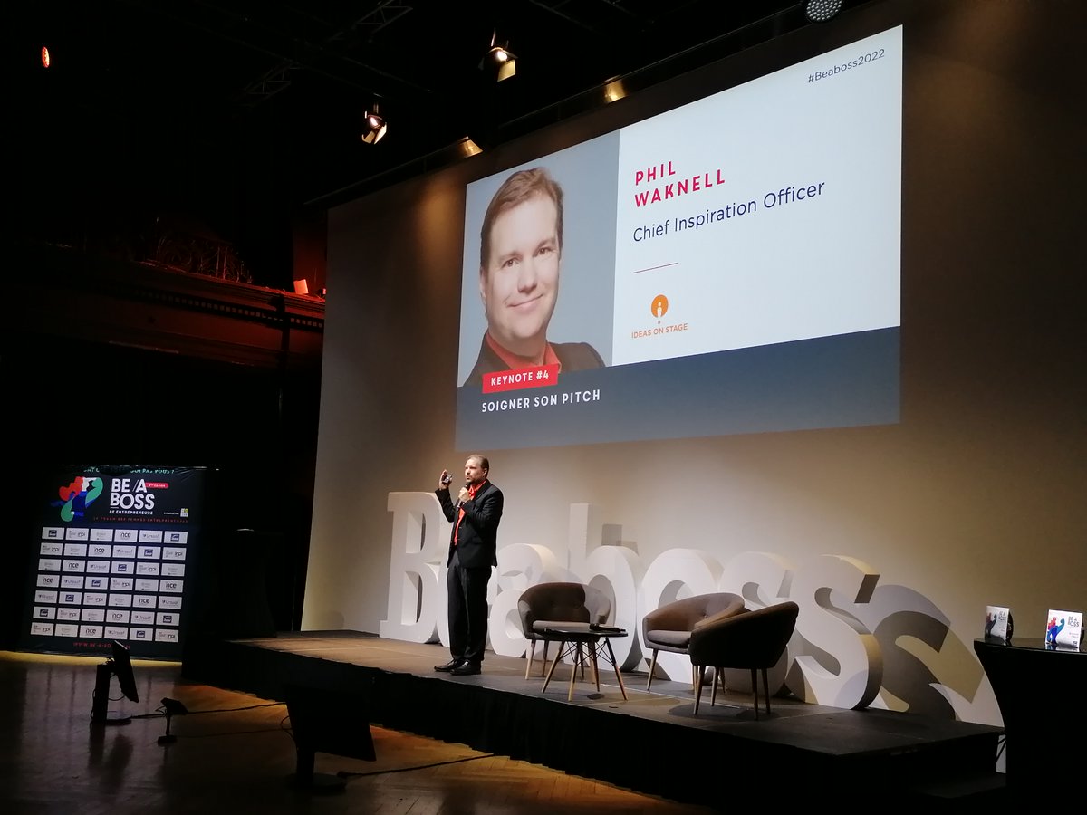 Beaboss_mag's tweet photo. Au tour de @philwaknell , Chief Inspiration Officer de @ideasonstage , de s’exprimer sur : Soigner son pitch. 

@Beaboss2022 https://t.co/SURkUx1ZKF