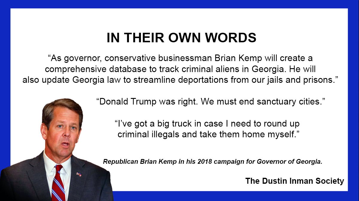 DAKDIS's tweet photo. @EWErickson We have Democrat sheriffs in GA who feel secure enough to publicly boast of their own sanctuary policies while @BrianKempGA talks about keeping his 2018 promises. @GaRepublicans @GaHouseHub @GASenateGOP @mdugan30 @ryfun @FAIRImmigration Right, @KeyboTaylor ? #DustinInman #gapol https://t.co/lJgxrY8Euv