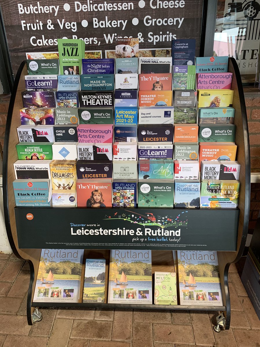 SLBDIST's tweet photo. Our rack @GatesNurseries has been refilled @DiscoverRutland @demontforthall @thelittleleics @TheYTheatre @SerendipityInfo @RoyalDerngate @AttenboroughAC @thecorecorby @MUSICLYDDINGTON @LboroTownHall @HarboroughVisit @BosworthLCC @Rutopstud @NorthamptonShoe https://t.co/SM2g5pwEsY