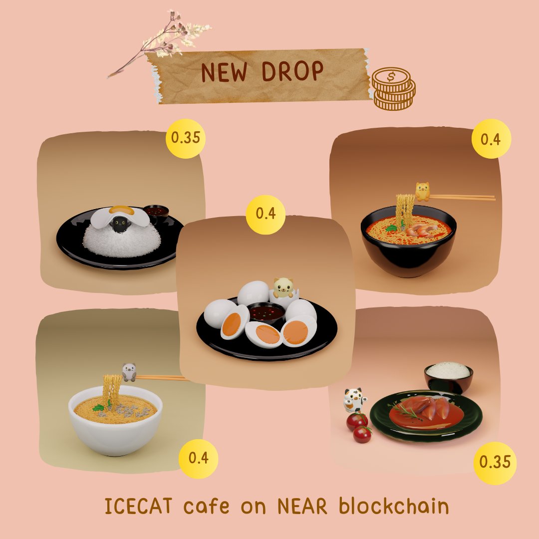 NEW DROP ! on @ParasHQ  หลังจากห่างหายจากทวีตไปนาน วันนี้ ICECAT cafe เมนูง่ายๆมานำเสนอค่ะ🤣🤣เหมาะกับช่วงปลายเดือน แถมติดดอย อย่างตอนนี้มาก 🥰เซตนี้เหมาะสำหรับผู้ถือคติ "อาหารเรา 100 อาหารแมว 1,000 ค่ะ"🤣 มาค่ะ 👉paras.id/collection/ice…   #NFTCommmunity #NFTMarketplace #NFTdrops