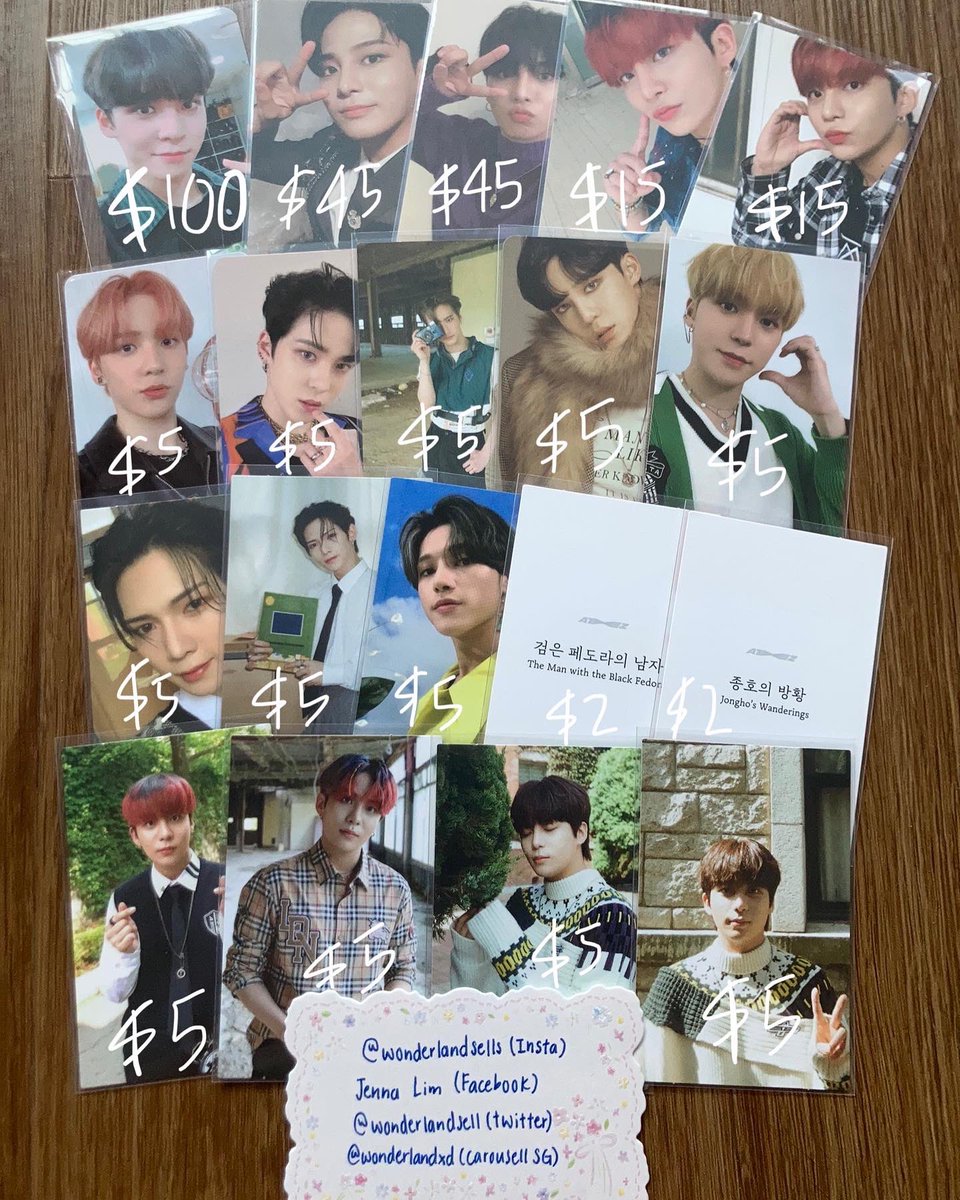 Wonderlandsell's tweet photo. [WTT/WTS] Ateez ep 2 broadcast photocard set 

Trade to Skz WL/Seonghwa broadcast

*ONLY SELLING AS A SET* ($280/best offer!)
The broadcast is double sided with Yeosang and Yunho! 

Price breakdown shown! Thank you :) 
#에이티즈 #양도 #WTS #WTT #WTB #ATEEZ #交換 https://t.co/1zri32TMDK