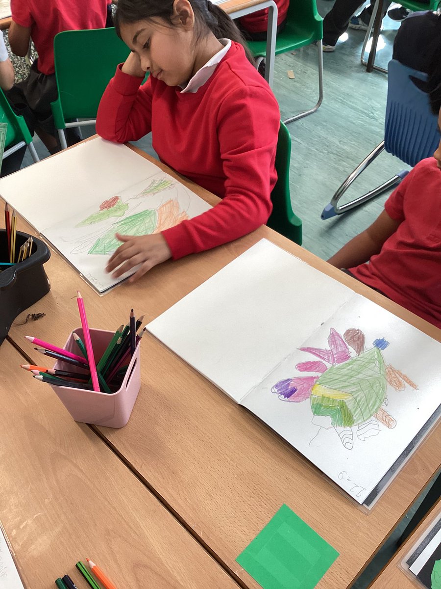 #Rousseau workshop with Alice. We’re creating some beautiful rainforest inspired art work. #LKS2