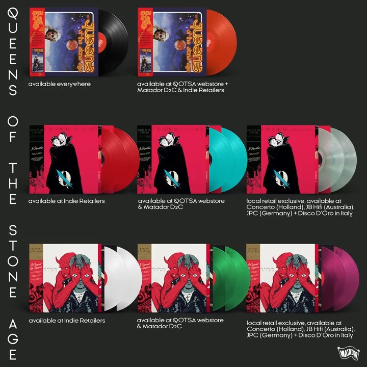QOTSA on Twitter: "Announcing limited edition vinyl reissues of "Queens of Age," "...Like Clockwork" and "Villains." Available for pre-order now. https://t.co/2YSL1k8bVE https://t.co/xA4UXQuAQD" /