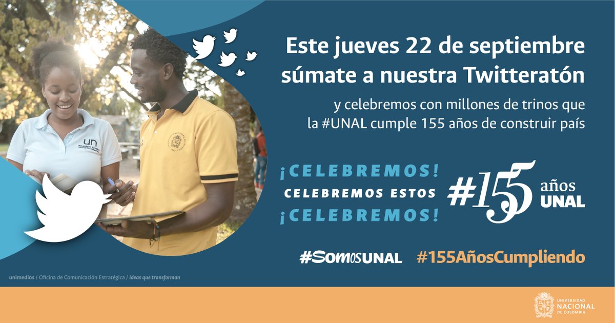 #SomosUNAL y hoy celebramos 155 años de historia que nos convierten en patrimonio de todos los colombianos #155AñosUNAL