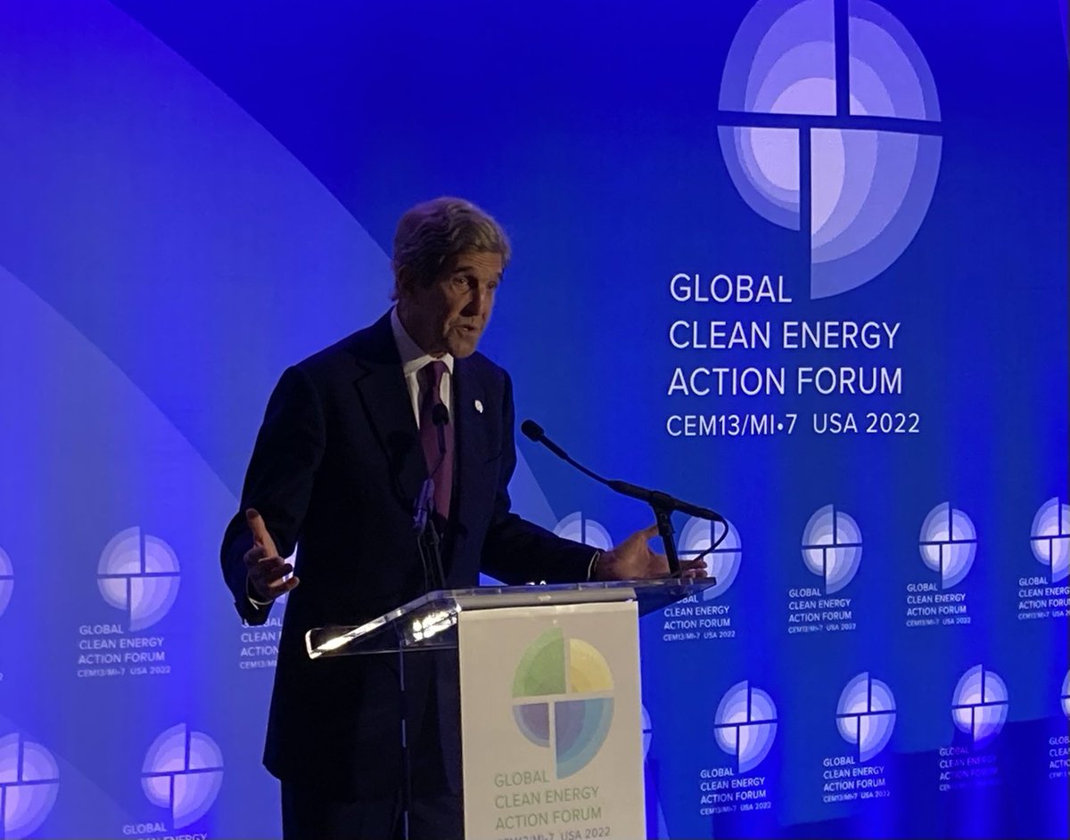 Teknologiat ja innovaatiot mahdollistavat vähähiilisen tulevaisuuden, globaalisti. Yritysten yhteistyö ratkaisevassa asemassa, sanoo ⁦<a href="/JohnKerry/">John Kerry</a>⁩  #globalcleanenergyactionforum #GCEAF