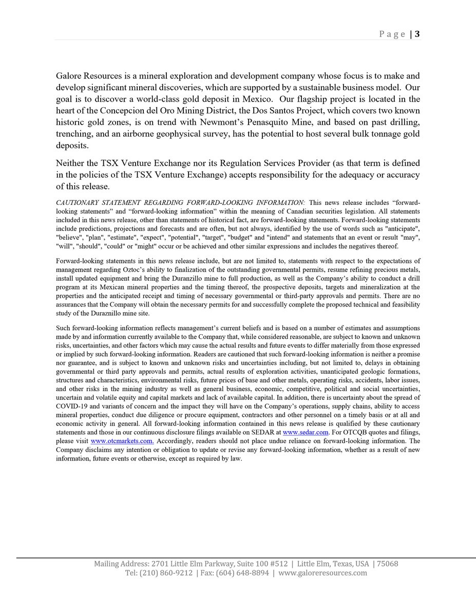 Galore Resources Inc tweet media