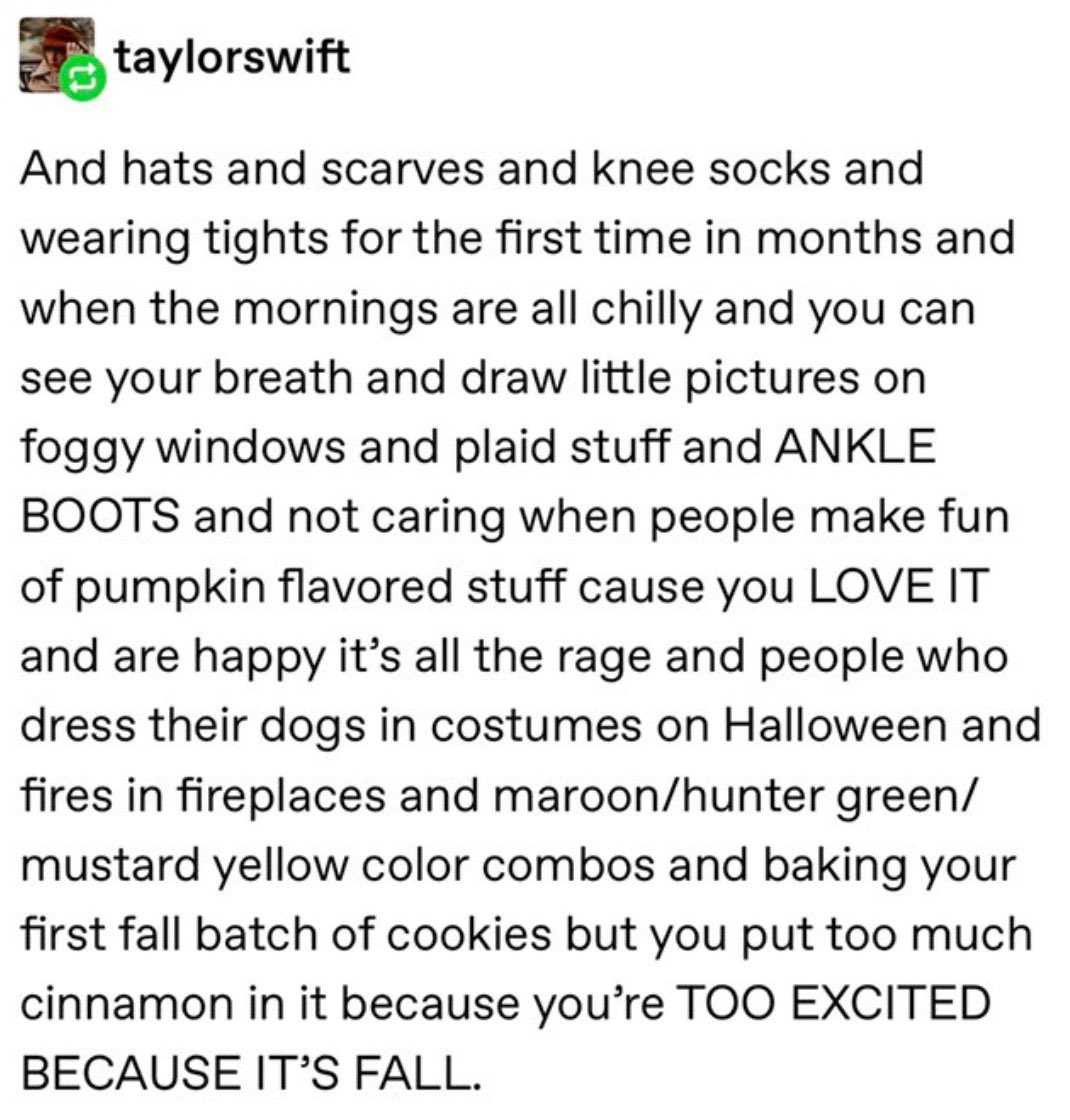 stansnakequeen's tweet photo. Happy First Day Of Fall🧣🍂☕️
@taylorswift13 @taylornation13 #BECAUSEITSFALL https://t.co/6LDxK44Bq1