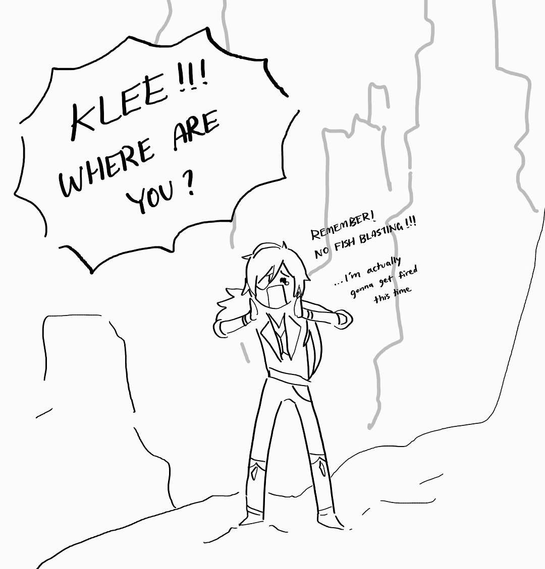 #genshinimpact

klee and her babysitter in liyue ⛰️ 