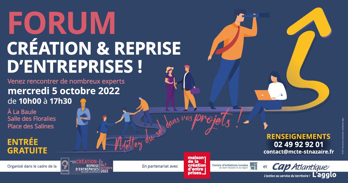 𝗘𝗻𝘁𝗿𝗲𝗽𝗿𝗲𝗻𝗱𝗿𝗲 𝗮̀ 𝗟𝗮 𝗕𝗮𝘂𝗹𝗲-𝗘𝘀𝗰𝗼𝘂𝗯𝗹𝗮𝗰
FORUM DE LA CRÉATION ET DE LA REPRISE D’ENTREPRISES
🗓 5 octobre 10h à 17h30,
🔝Gratuit et ouvert à tous
➡️ bit.ly/3UvlwNq
#innovation #creation #entrepreunariat #entreprise  #entreprendreaupaysdesvacances