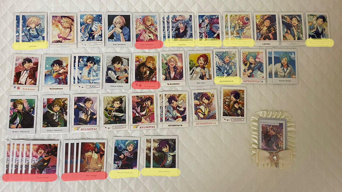 mimimi_mama_03's tweet photo. 【交換】あんスタ ぱしゃこれ ぱしゃっつ idol3.4.5.7 箔押し 特典

譲）英智.渉.��李.弓弦.北斗.真.奏汰.翠.鉄虎.忍.一彩.巽.マヨイ.凪砂.日和.茨.宗.みか.ひなた.ゆうた.零.薫.晃牙.アドニス.友也.なずな.創.光.敬人.紅郎.颯馬.司.レオ.泉.凛月.嵐.つむぎ.宙.斑.陣.章臣（画像1〜5）

続きます↓ https://t.co/dERxL8oXcq