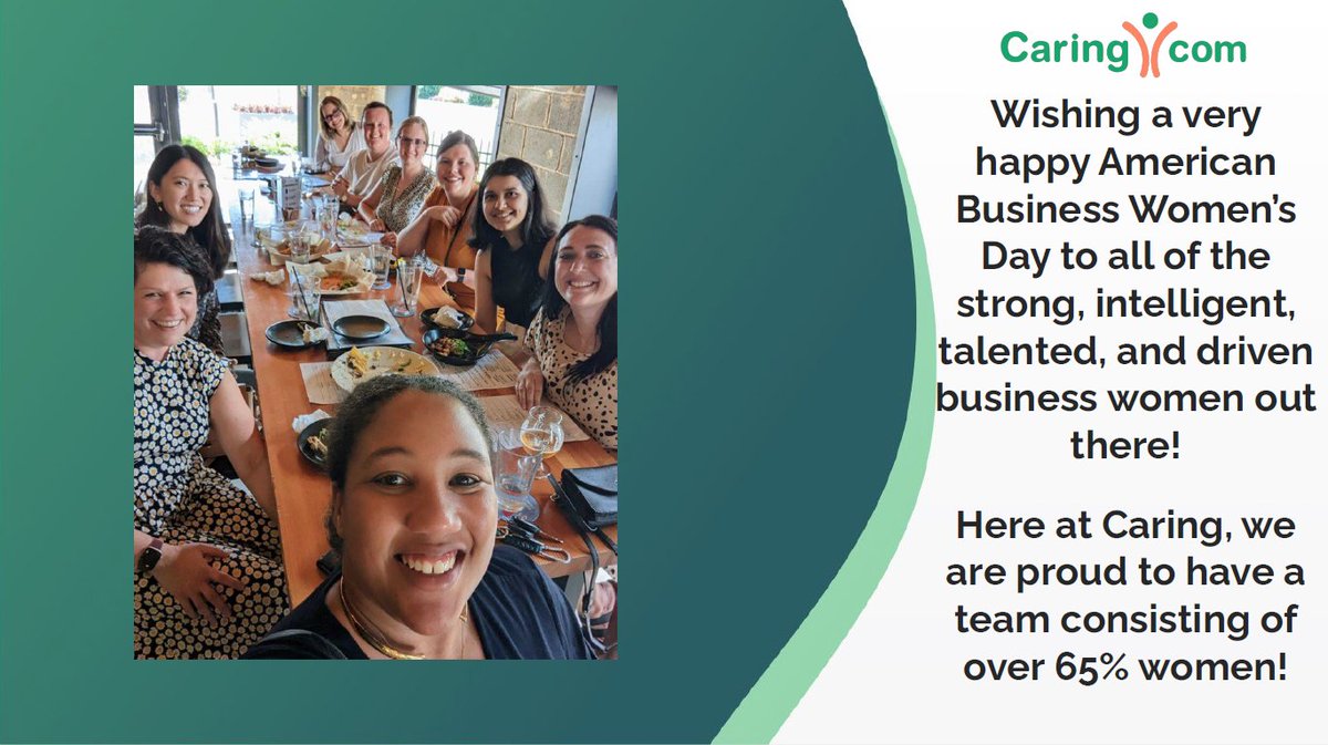 In honor of Business Women's Day, we're sharing a photo of some of the amazing women in our Women's ERG at Caring.com. #BusinessWomensDay #women