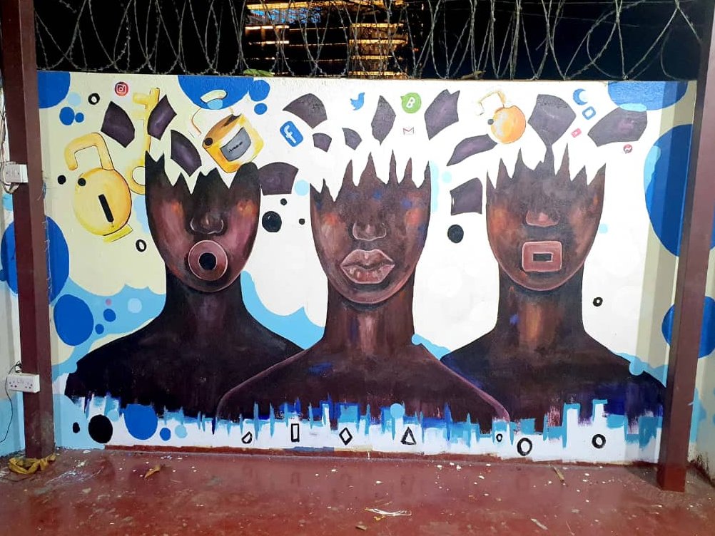 SceniusHub's tweet photo. Come over &amp;check out our new stage mural by artists Morgan Suleiman &amp; @Akotdeng5. Get in touch to book your events with us at #SceniusHub in #Juba #SSOT https://t.co/BxouT3sCHs