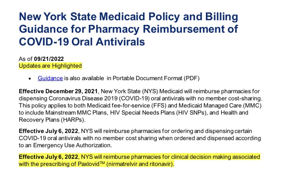 Advocate_Rx's tweet photo. Awesome! NY pharmacies will now be reimbursed by Medicaid for clinical decision making when prescribing Paxlovid for COVID-19!
Way to go @NY_Pharmacists @SteveMooreRx! #ProviderStatus #TwitteRx
https://t.co/l9inesqMc7 https://t.co/UtLNijKiui
