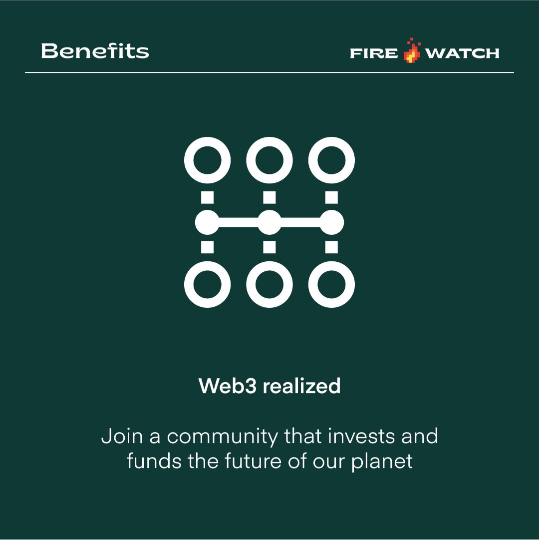 FIREWATCHFUND's tweet photo. Like climate change, the future of Web3 is already here. We get to decide how we use it to offset negative impacts and actually make the world a better place. That’s #FIREWATCH

 #cryptoforgood #nfts #fireseason https://t.co/fSpkYWv9Ru