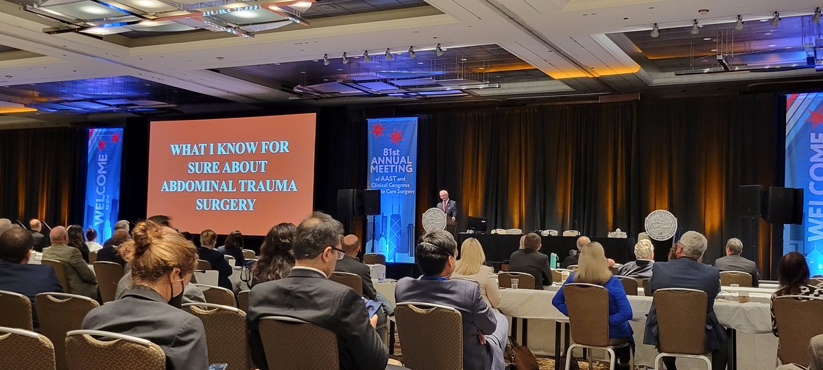 "Trauma: the Most Progressive Subspecialty of All" - trauma has been at the forefront of surgical breakthroughs in modern medicine. Honored to have been able to spend some time at #AAST2022 hearing Dr Feliciano's decades of wisdom and surgical knowledge firsthand
<a href="/traumadoctors/">AAST</a>