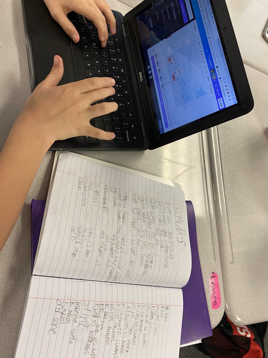 Canva use in progress 💻 Can’t wait to share my Spanish 1 videos!🤗 Students Wrote to use as a communication tool, Inquires to engage in thinking, Collaborated to create video, organized their time, Read to understand connections in language <a href="/AVID_Woodcreek/">Woodcreek AVID</a> <a href="/HumbleISD_WMS/">Woodcreek Middle</a>