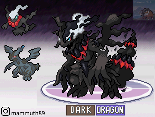 Mammuth89 on X: Darkrai/Zekrom fusion (Darkrom) normal and shiny   / X