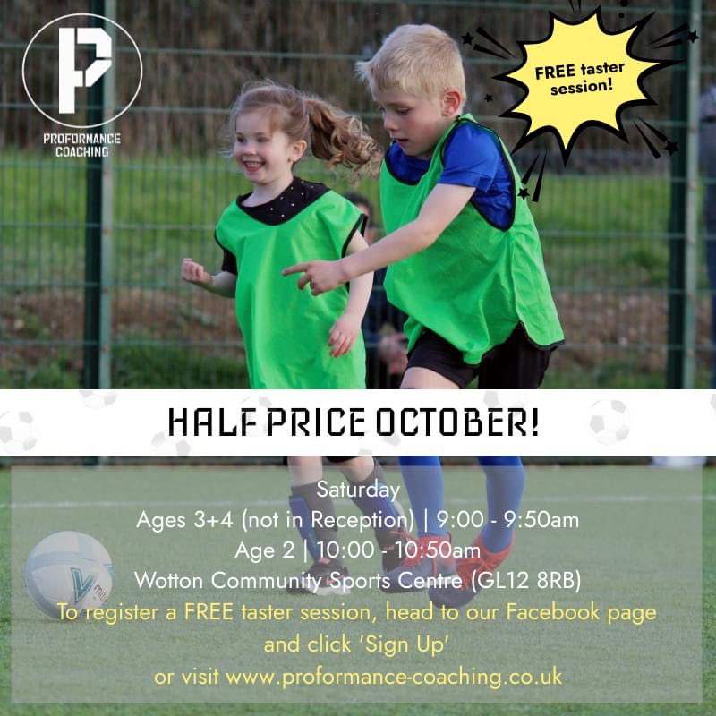 proformancefc_1's tweet photo. 𝗛𝗔𝗟𝗙 𝗣𝗥𝗜𝗖𝗘 𝗢𝗖𝗧𝗢𝗕𝗘𝗥

Score this October with a 𝙁𝙍𝙀𝙀 𝙩𝙖𝙨𝙩𝙚𝙧 + 𝙛𝙞𝙧𝙨𝙩 𝙢𝙤𝙣𝙩𝙝 𝙝𝙖𝙡𝙛 𝙥𝙧𝙞𝙘𝙚 at our Saturday sessions in Wotton-under-Edge!

#𝙀𝙭𝙥𝙡𝙤𝙧𝙚𝙀𝙫𝙤𝙡𝙫𝙚𝙀𝙣𝙟𝙤𝙮 https://t.co/UaxndbG8hE